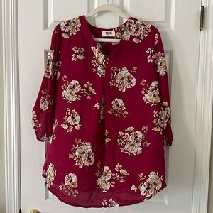 Red maternity blouse